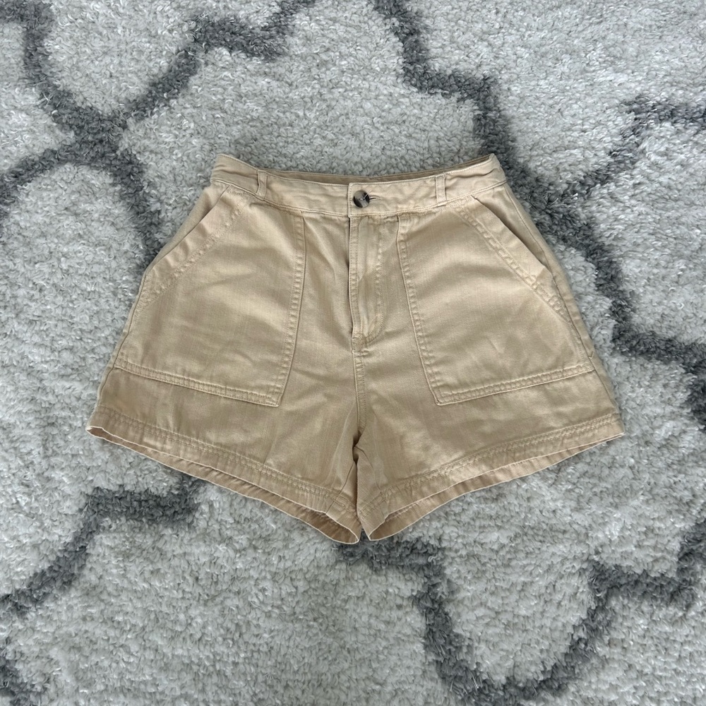 Cream Linen Shorts